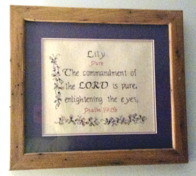 Lily stitched by Mary Ritter